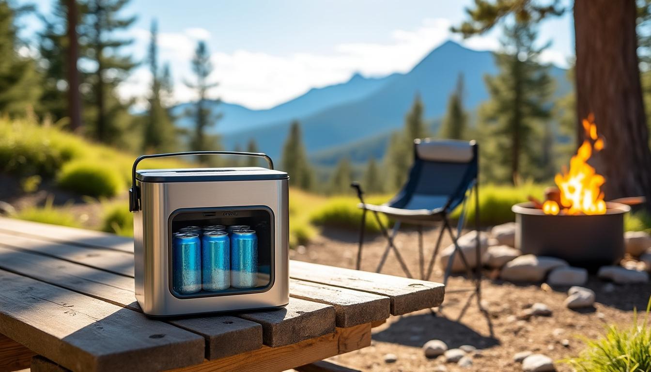 tragbarer getränkekühlschrank: perfekt gekühlte dosen überall genießen – kompakt, mobil und praktisch für unterwegs.