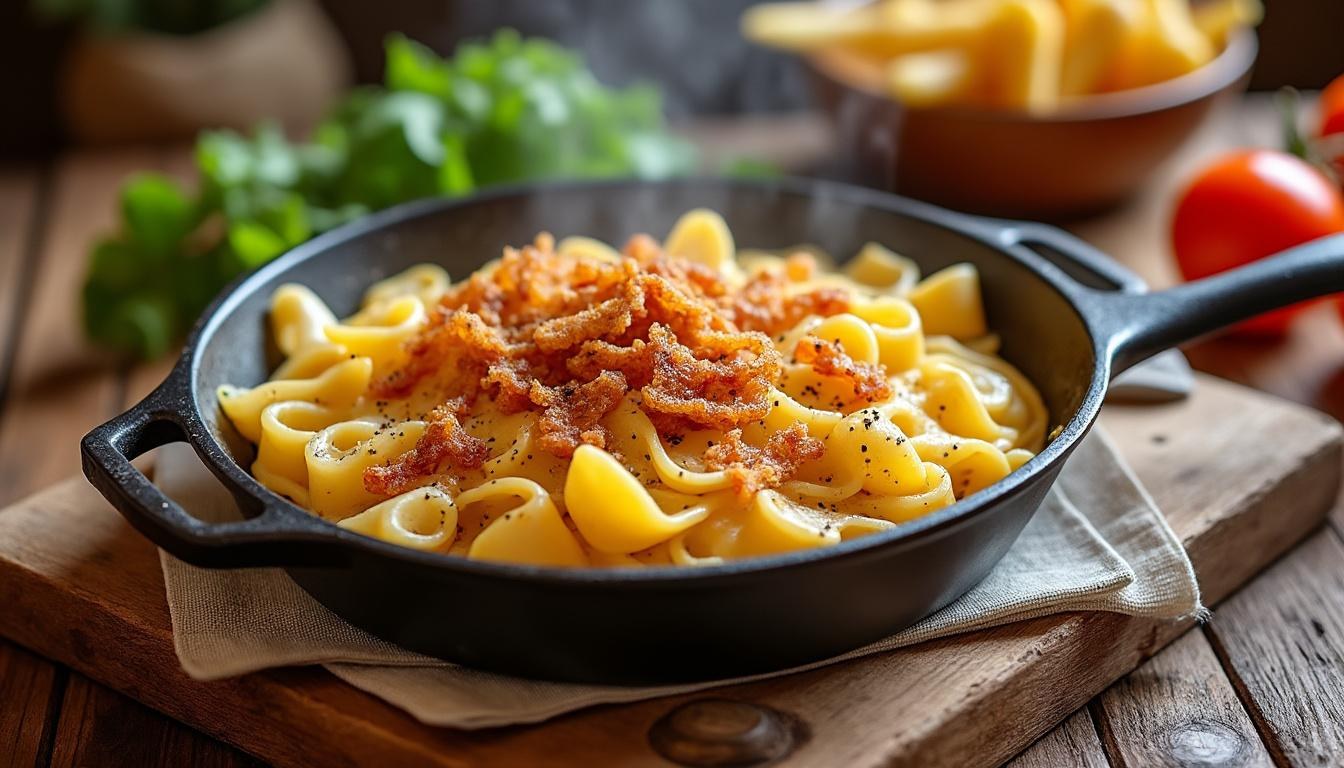 entdecken sie unser traditionelles käsespätzle rezept: herzhaft, käsig und einfach zuzubereiten – das perfekte gericht für genießer der schwäbischen küche.