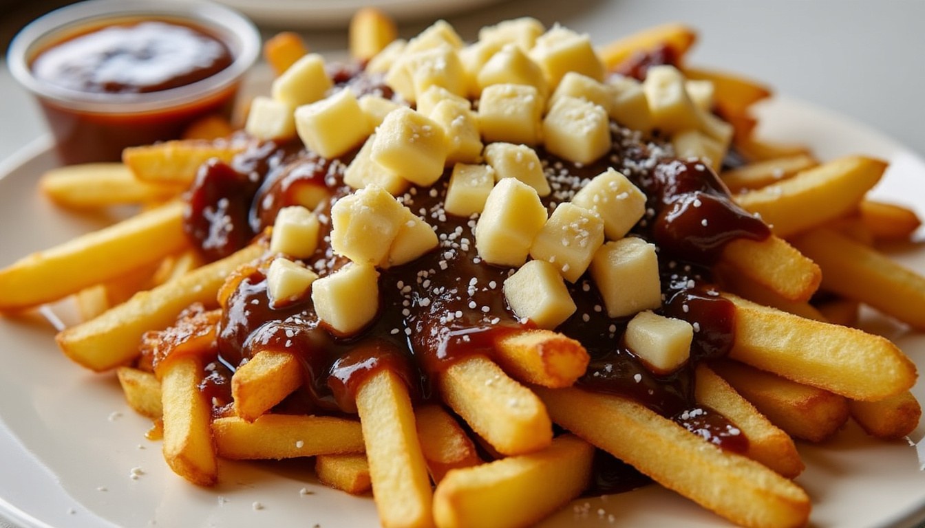 entdecken sie das klassische kanadische poutine-rezept mit knusprigen pommes, geschmolzenem käse und herzhafter sauce – einfach zuzubereiten und unwiderstehlich lecker!